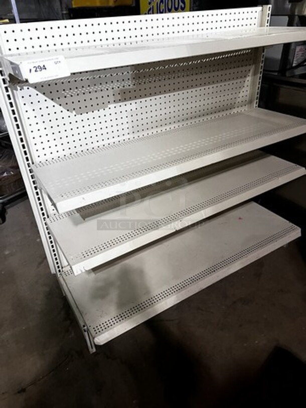 Freestanding white metal 4 shelf system - Image 2 of 2