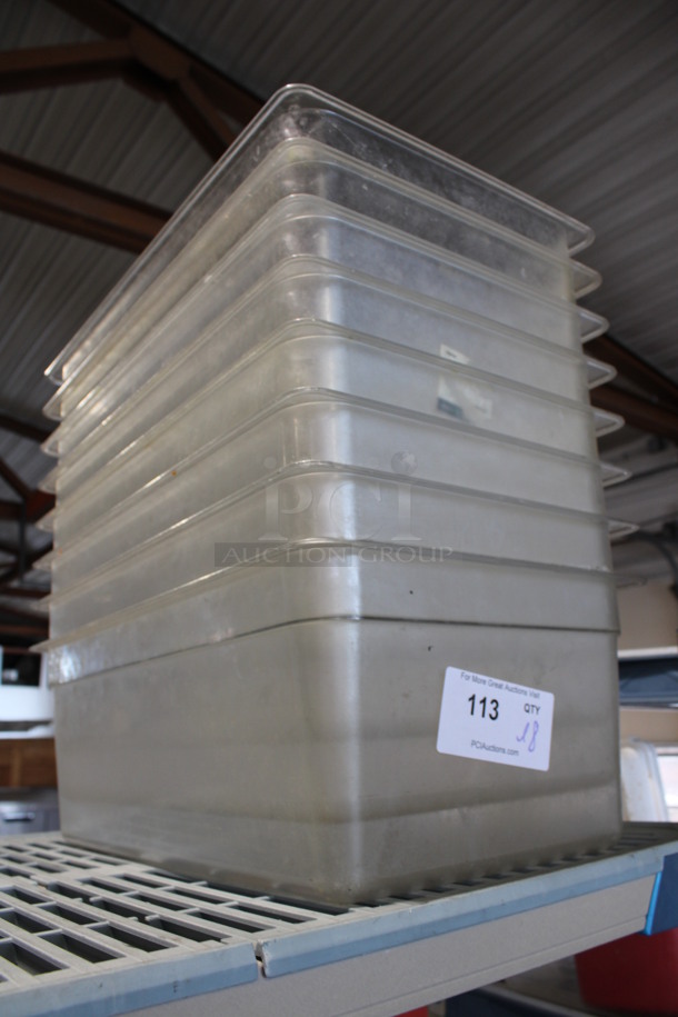 ALL ONE MONEY! Lot of 8 Clear Poly Full Size Drop In Bins! 1/1x8 - Image 2 of 2