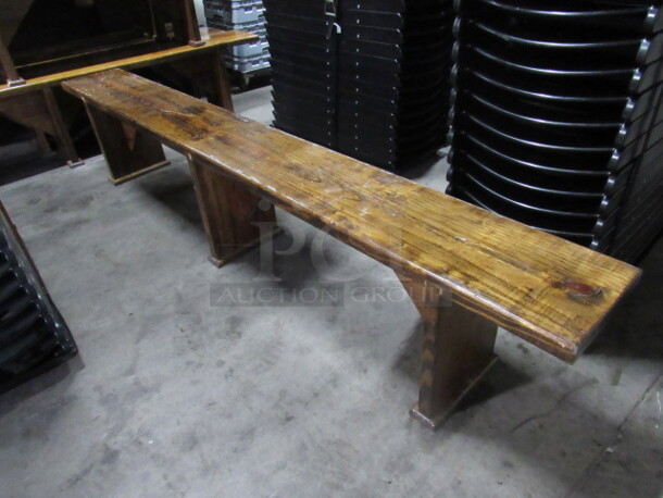One Solid Wooden Bench In A Walnut Finish. 96X11.5X17.5