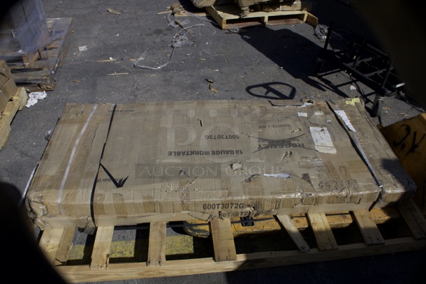 BRAND NEW SCRATCH & DENT! Regency 30" x 72" 18-Gauge 304 Stainless Steel Commercial Work Table with Galvanized Legs and Undershelf. In The Box. Box Is Slightly Damaged. 2x Your Bid - Image 6 of 7