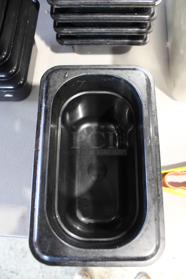 ALL ONE MONEY! Lot of 4 Cambro Black Poly 1/9 Size Drop In Bins! 1/9x4 - Image 3 of 3