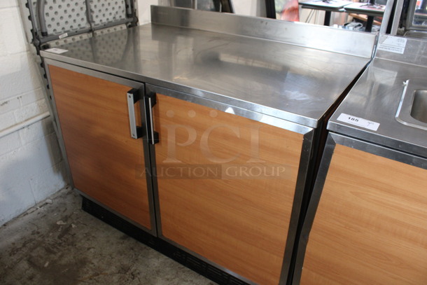 Duke Model RUF-48M Stainless Steel Commercial 2 Door Work Top Cooler w/ Poly Coated Racks and Wood Pattern Doors. 120 Volts, 1 Phase. 48x30x40. Tested and Working! - Image 2 of 7