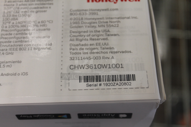IN ORIGINAL BOX! Honeywell CHW3610W1001 Home Wi Fi Water Leak and Freeze Detector.  - Image 4 of 5
