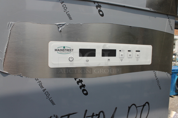 BRAND NEW SCRATCH AND DENT! 2023 Main Street Equipment 541HTDT401 Stainless Steel Straight Pass Through Single Rack High-Temperature Dishwasher with Booster Heater and Regency Left Side Clean Side Dishwasher Table. 208-240 Volts, 1 Phase. - Image 6 of 12