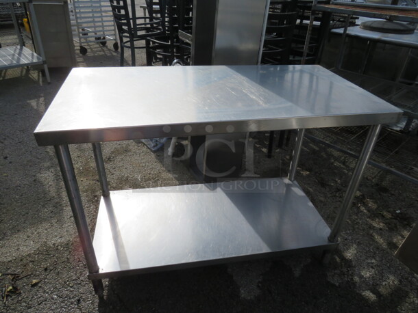 One Stainless Steel Table With Stainless Steel Under Shelf. 48X24X35 - Image 1 of 1