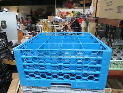 One Blue 16 Hole Dishwasher Rack. 