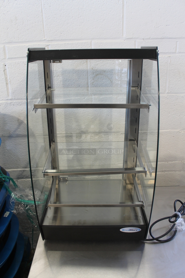 BRAND NEW SCRATCH AND DENT! KoolMore DC-3CB Metal Commercial Countertop Dry Display Case Merchandiser. 110-120 Volts, 1 Phase.
