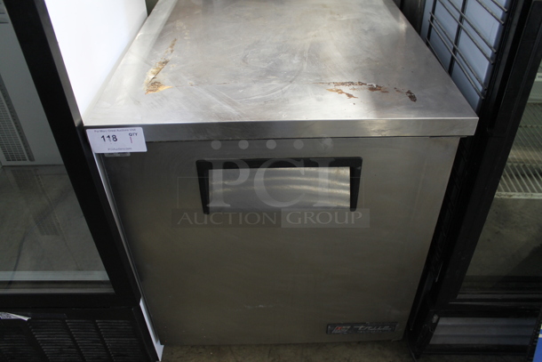 True TUC-27 Stainless Steel Commercial Single Door Undercounter Cooler. 115 Volts, 1 Phase. Cannot Test Due To Cut Power Cord