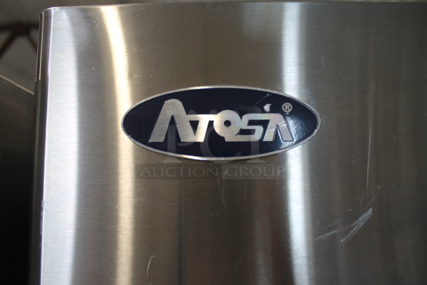 2014 Atosa MBF8004 Stainless Steel Commercial Single Door Reach In Cooler w/ Poly Coated Racks on Commercial Casters. 115 Volts, 1 Phase. Tested and Working! - Image 3 of 10