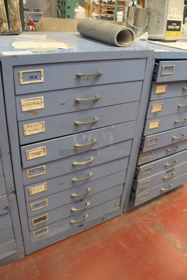 Blue Metal 9 Drawer Filing Cabinet w/ Contents. BUYER MUST REMOVE. - Image 2 of 10