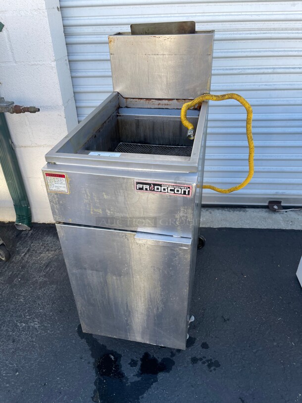 Clean! FRIDGCON FTFS-40 40 LBS Commercial FLOOR FRYER - GAS 102,000 BTU NSF Natural Gas Tested and Workng!