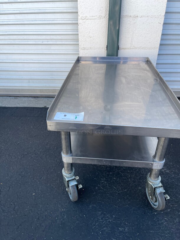 Clean! Commercial Stainless Steel 19 inch Heavy Duty Equipment Stand NSF Great For Small Mixer or Meat Slicer On Casters - Image 5 of 8