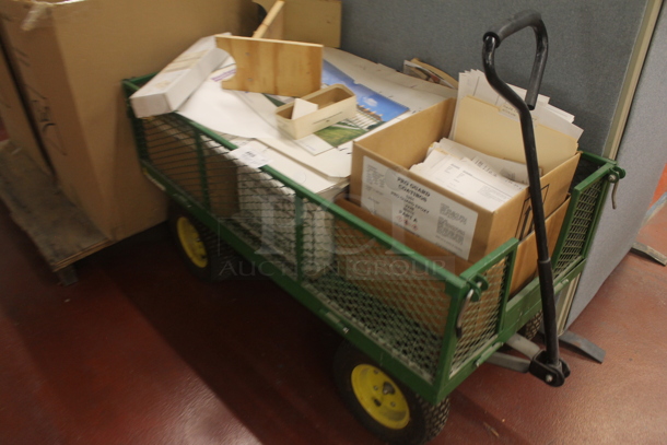 Falconer Green Metal Mesh Wagon w/ Contents on Casters. - Image 3 of 4
