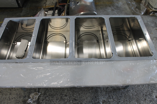 BRAND NEW SCRATCH AND DENT! KoolMore KM-OWS Stainless Steel Commercial Floor Style Electric Powered 4 Bay Steam Table w/ Under Shelf. 120 Volts, 1 Phase. Cannot Test Due To Plug Style - Image 2 of 11