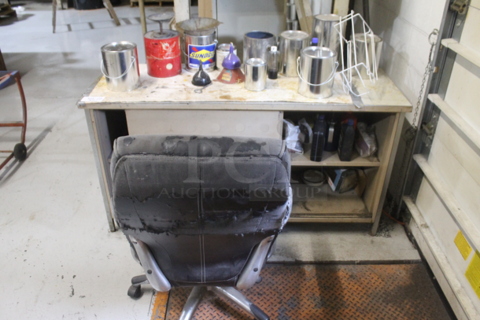 Counter w/ Contents and Office Chair.