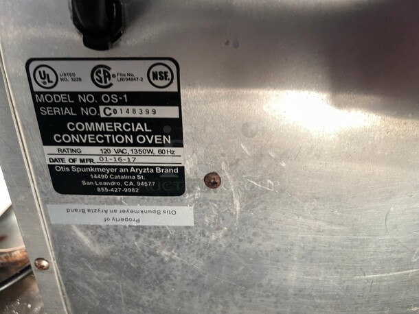 Clean! Otis Spunkmeyer OS-1 Commercial NSF Convection Cookie Oven  - Image 4 of 5