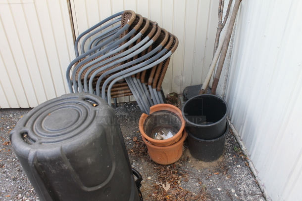 ALL ONE MONEY! Lot of Various Items Including Pati Chairs, Trash Can and Plant Pots. (shed #3) - Image 3 of 3