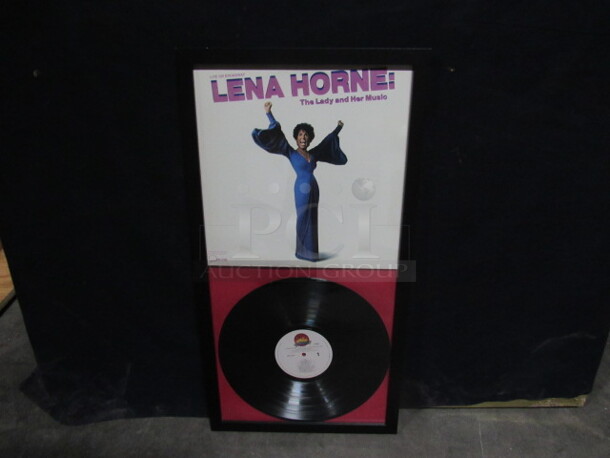 One 14X26.5 Framed Lena Horne Vinyl Album THE LADY & HER MUSIC.