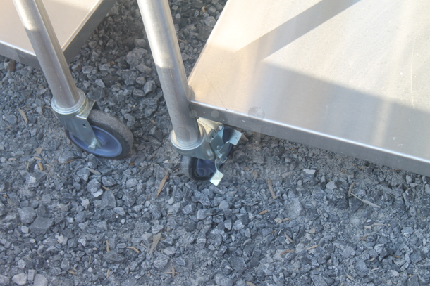 BRAND NEW! Stainless Steel Commercial Table w/ Under Shelf on Commercial Casters. - Image 5 of 5