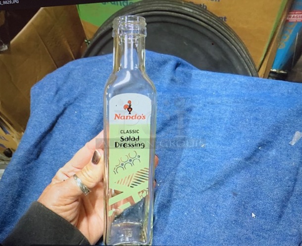 NEW Glass Salad Dressing Bottle. 5XBID - Image 1 of 1