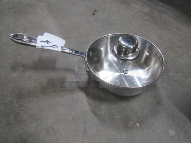 One Stainless Steel Sauce Pot With Lid.