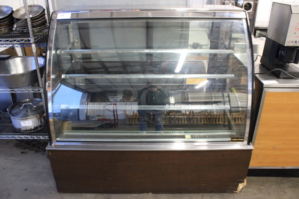 Cooltech Metal Commercial Floor Style Refrigerated Deli Display Case Merchandiser. 110 Volts, 1 Phase. 59x33x54. Tested and Working!