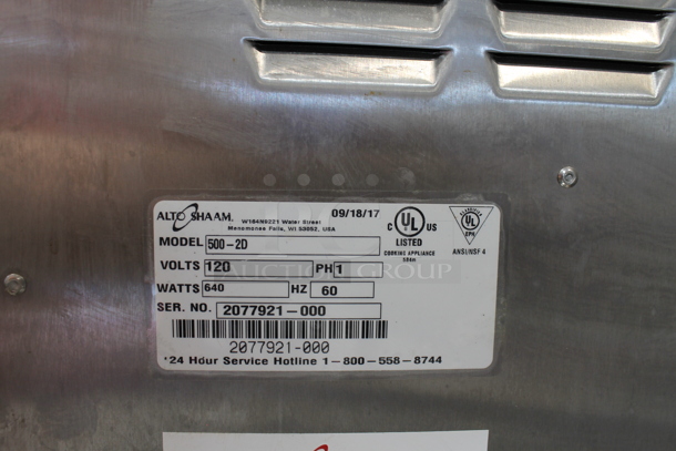 2017 Alto Shaam 500-2D Stainless Steel Commercial Countertop 2 Drawer Warming Drawer. 120 Volts, 1 Phase. Tested and Working! - Image 5 of 5