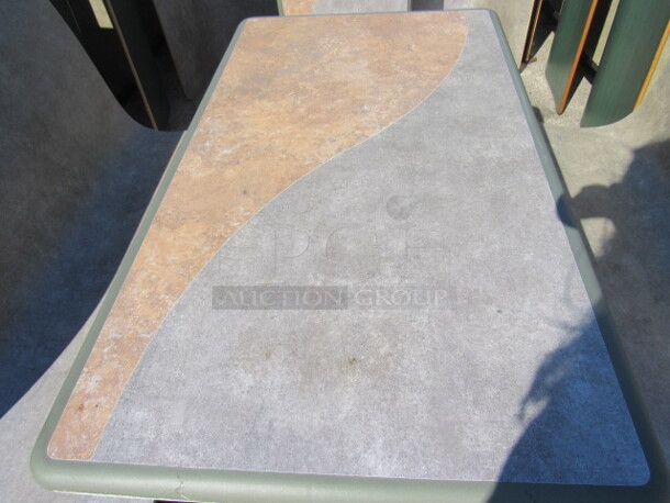 One Molded Booth/Table With Grey/Brown Laminate Table And Grey Single Seats. 46X62X36 - Image 3 of 3