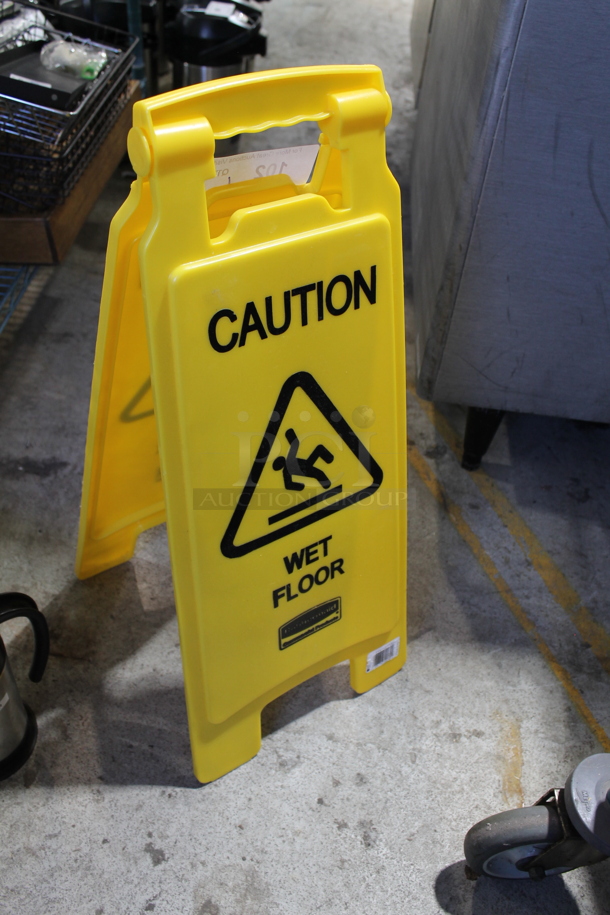 Yellow Poly Wet Floor Caution Sign. - Image 1 of 2