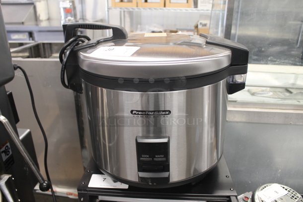 BRAND NEW SCRATCH AND DENT! 2022 Hamilton Beach 37560R Commercial Stainless Steel Electric Countertop 40/60 Cup Rice Cooker. 120V. Tested And Working!  - Image 1 of 8