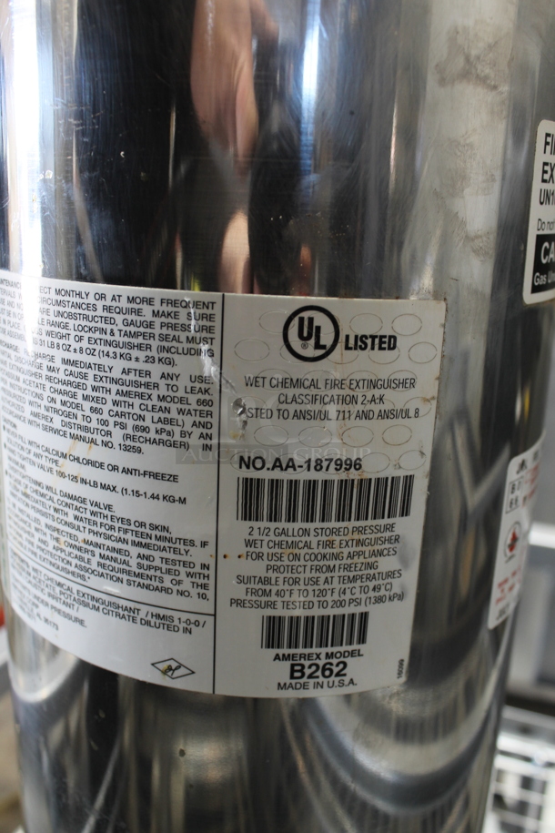 Amerex Wet Chemical Fire Extinguisher. Buyer Must Pick Up - We Will Not Ship This Item - Image 5 of 5