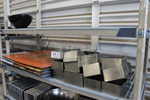 ALL ONE MONEY! Two Tier Lot of Various Items Including Metal Bins and Poly Black Bowls