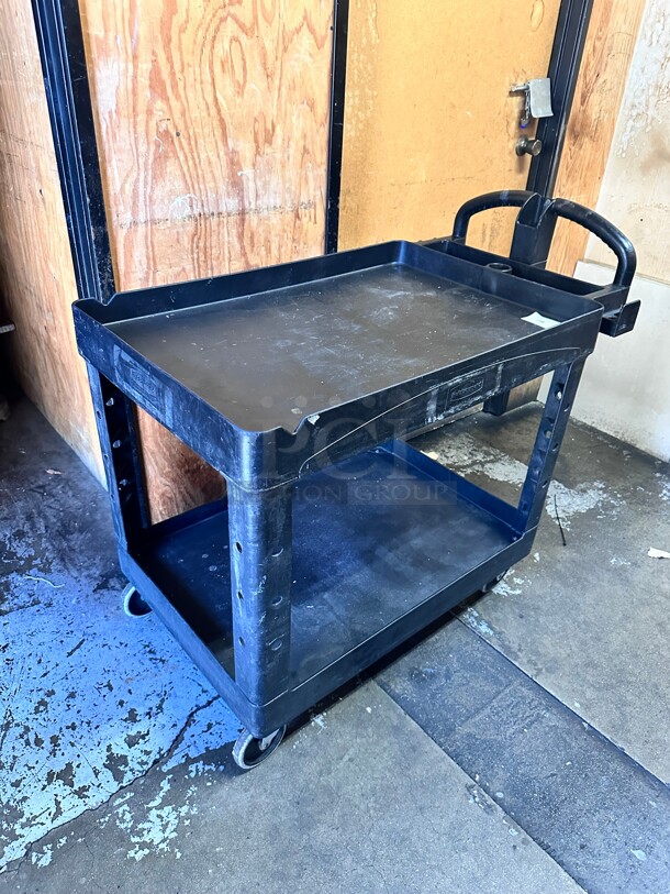 Clean! Rubbermaid® Utility Cart - 44 x 25 x 39 inch, Black NSF  - Image 1 of 8