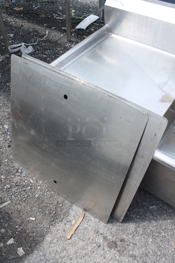 Stainless Steel Commercial 3 Bay Sink w/ Left Side Drain Board. No Legs. Bays 23x23. Drain Board 22x26.  - Image 10 of 11