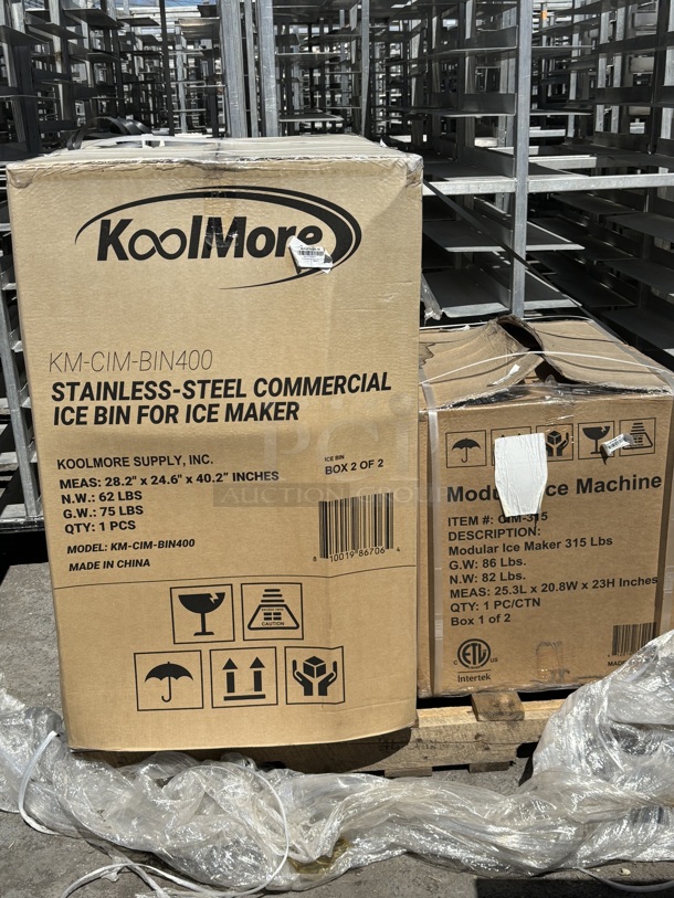 BRAND NEW SCRATCH AND DENT! Koolmore 25 In. Stainless-Steel Commercial Ice Maker With Full Cube Production + 200-Lb Ice Storage Bin, 420 Lbs/24h - Image 4 of 5