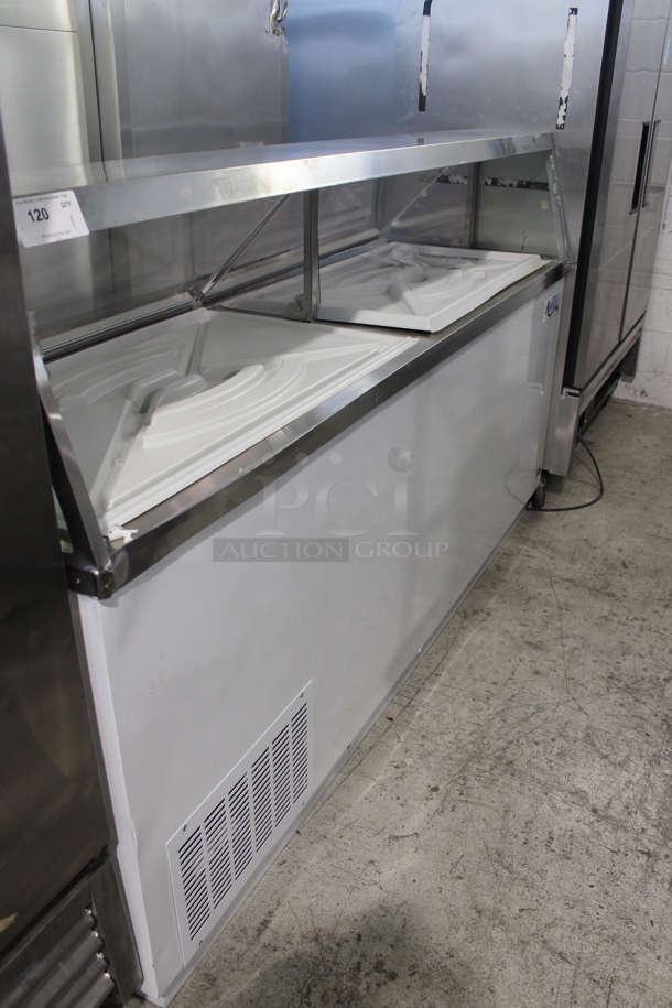 BRAND NEW SCRATCH AND DENT! Avantco 178CPW88HC Stainless Steel Commercial Ice Cream Dipping Cabinet w/ Poly Tub Collars. Tested and Working! - Image 1 of 6