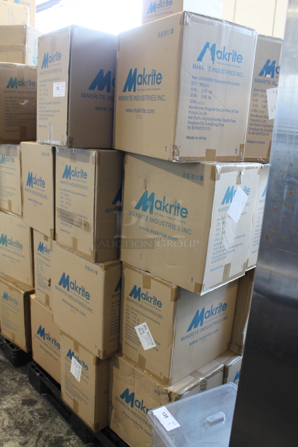 PALLET LOT of 35 BRAND NEW! Boxes of 240 Makrite 9500-N95S Disposable Respirator. 35 Times Your Bid!
 - Image 4 of 4
