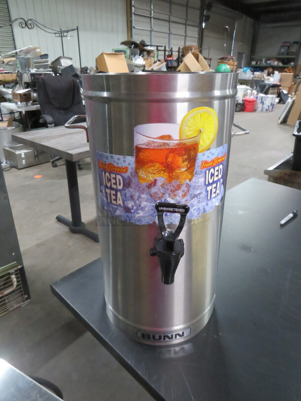 One Stainless Steel Bunn Tea Dispenser With Spigot. - Image 1 of 1