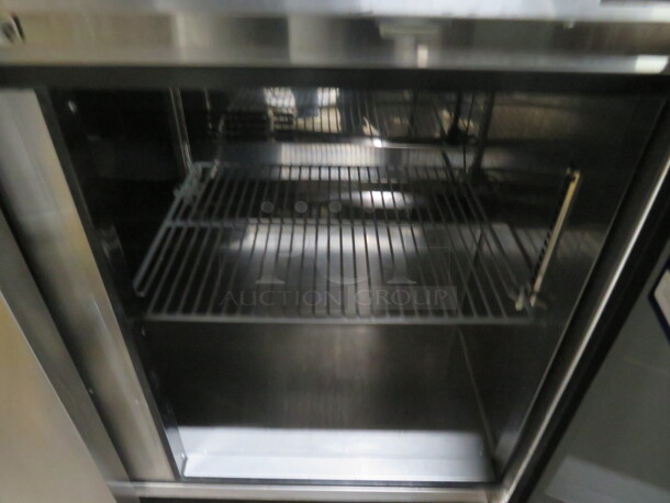 One WORKING Stainless Steel Turbo Air 2 Door Worktop Refrigerator With 2 Racks On Casters. 115 Volt. Model# MUR-48N. 48X30X36. $3092.95 - Image 2 of 2