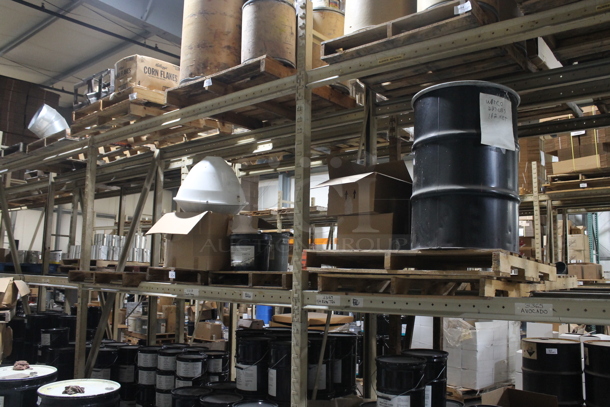 ALL ONE MONEY! FIVE PALLET LOT Including Metal Barrel, 3M Clear Epoxy Coating 6000 Bucket. BUYER MUST REMOVE. - Image 1 of 6
