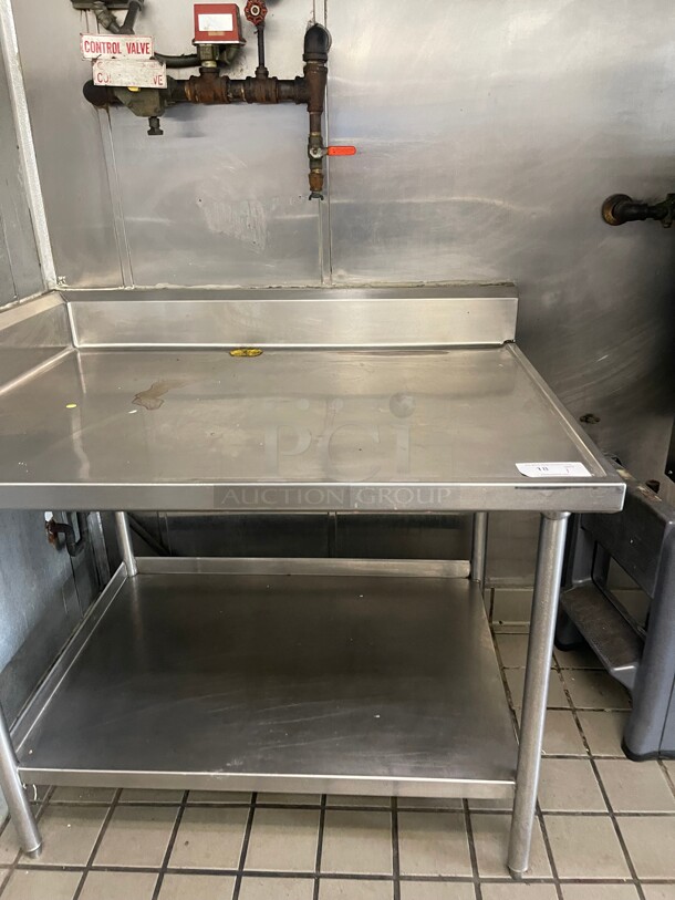 Clean! Commercial 48 inch Stainless Steel Table With Stainless Shelf NSF With Splash Guard - Image 3 of 7