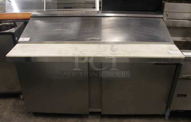 Continental SW60-24M Stainless Steel Commercial Sandwich Salad Prep Table Bain Marie Mega Top on Commercial Casters. 115 Volts, 1 Phase. Tested and Powers On But Does Not Get Cold - Image 1 of 7