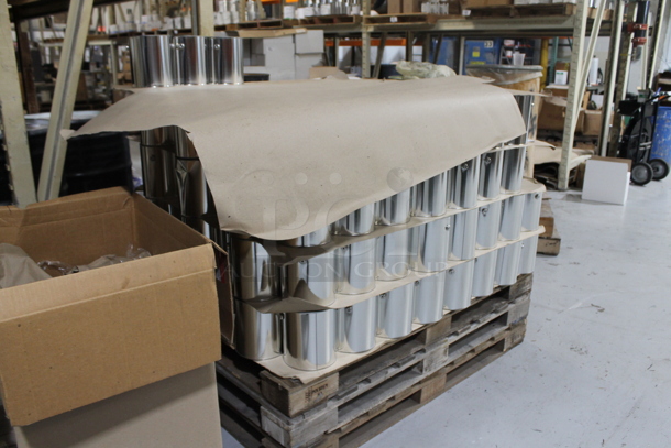 ALL ONE MONEY! PALLET LOT of Metal Cans w/ 2 Extra Pallets. BUYER MUST REMOVE. - Image 3 of 4
