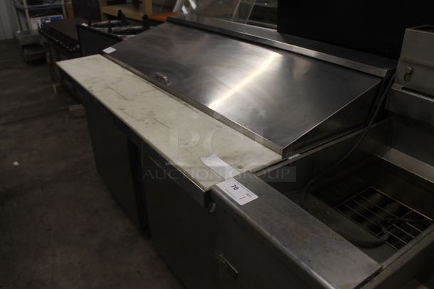Continental SW60-24M Stainless Steel Commercial Sandwich Salad Prep Table Bain Marie Mega Top on Commercial Casters. 115 Volts, 1 Phase. Tested and Powers On But Does Not Get Cold - Image 3 of 7
