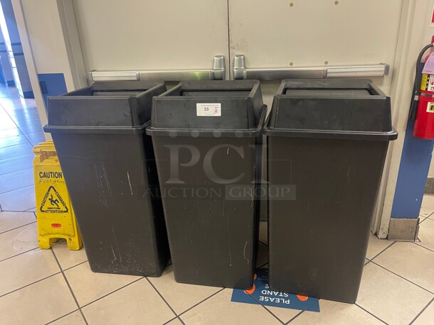 Clean! Commercial Black Large Size Plastic Trash Container NSF 20x20x40 - Image 2 of 8