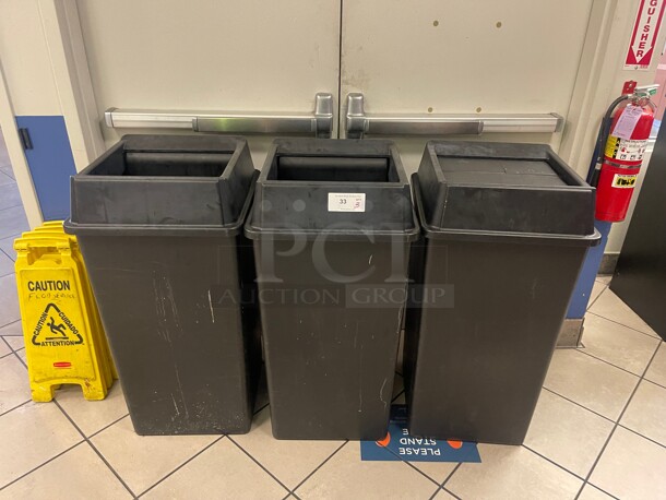 Clean! Commercial Black Large Size Plastic Trash Container NSF 20x20x40 - Image 4 of 8