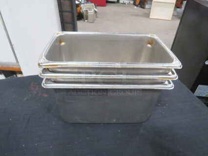 1/4 Size 6 Inch Deep Hotel Pan. 3XBID