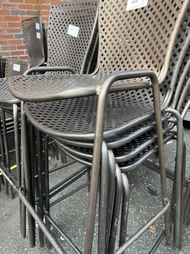 5 Brown Metal Mesh Outdoor Bar Height Chairs. Stock Picture - Cosmetic Condition May Vary. 19x19x48. 5 Times Your Bid! - Image 3 of 4