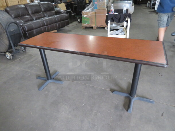 One Laminate Table Top On Dual Pedestal Base. 72X24X9