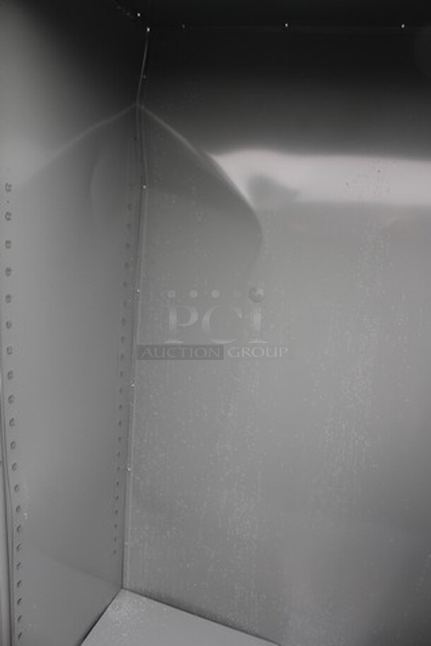 BRAND NEW SCRATCH AND DENT! Hallowell  Gray Metal 2 Door Cabinet. - Image 4 of 4